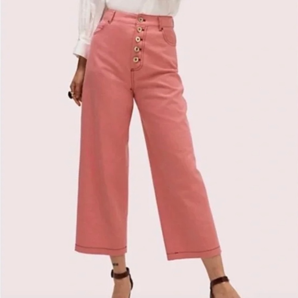 Kate Spade Heather Basket Weave Wide Leg Pant Size 00